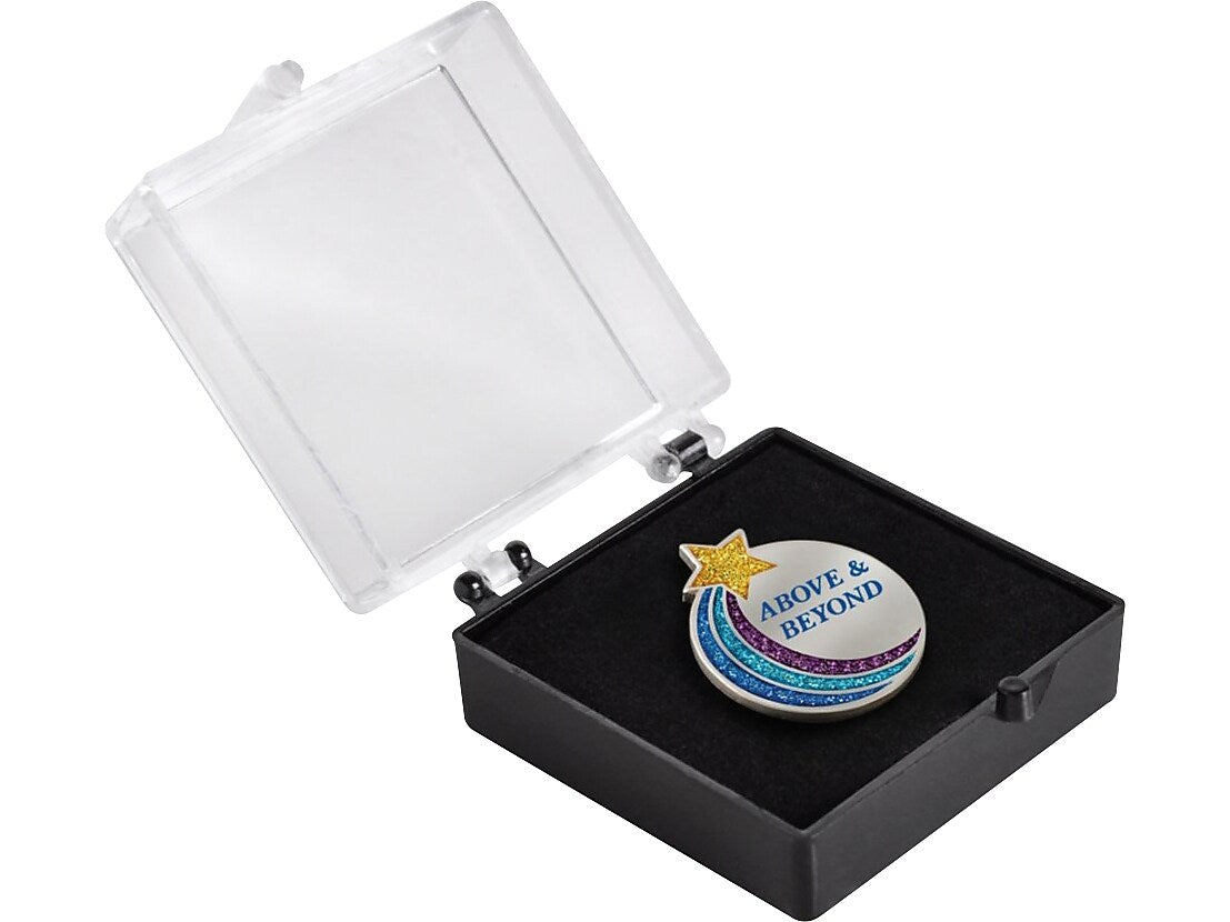 Baudville Above & Beyond Star Lapel Pin, 0.9" x 0.8", Multicolor, 25/Pack (70464P25)