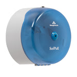 Georgia-Pacific SofPull® High Capacity Center-Pull Bath Dispenser, Splash Blue, 10.500"W x 6.750''D x 10.500"H
