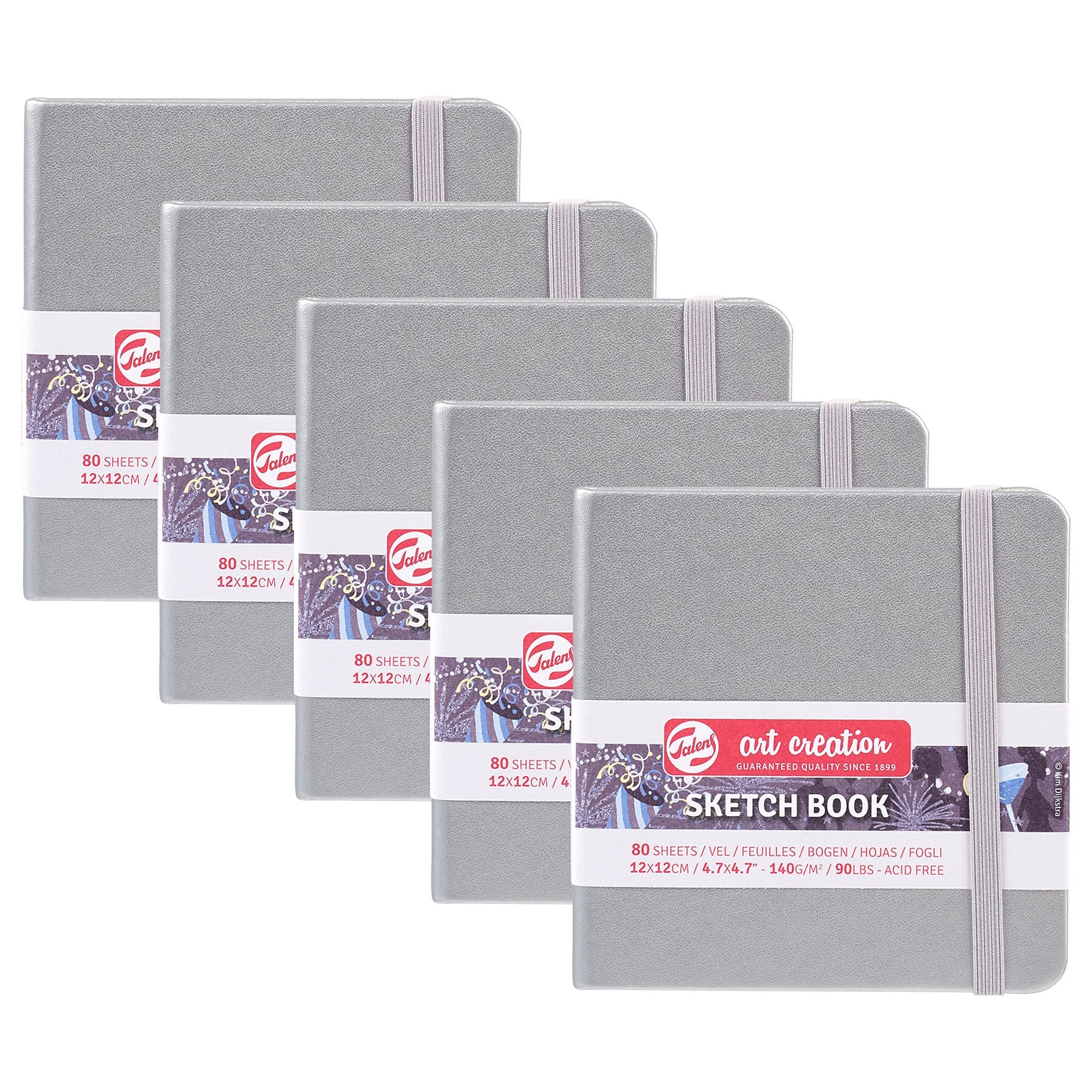 Talens Art Creation 4.7" x 4.7" Sketch Book, 80 Sheets/Book, 5/Bundle (TLN9314044M-5)
