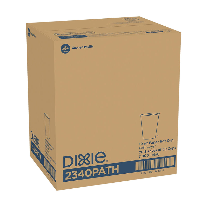 Dixie Pathways Poly Paper Hot Cups, 10 oz., White, 1000/Carton (2340PATH)