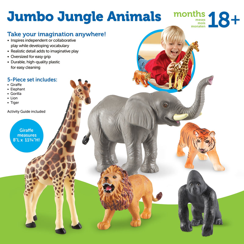 Learning Resources Jumbo Jungle Animals, Set of 5 (LER0693)