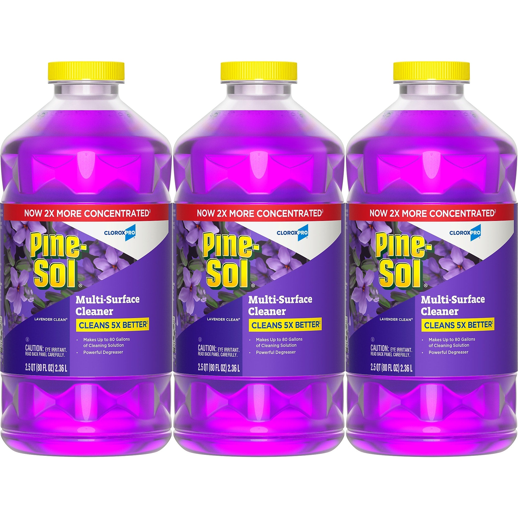 Pine-Sol Multi-Surface Cleaner/Degreaser, Lavender Clean Scent, 80 Fl. Oz. 3/Carton (60608CT)