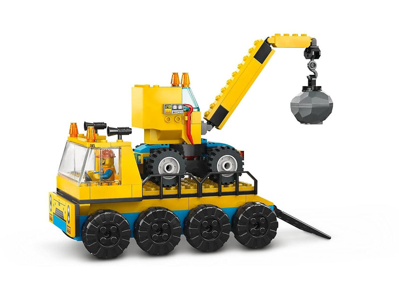 LEGO City Construction Trucks and Wrecking Ball Crane Building Set (60391)