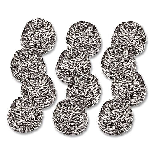 Scotch-Brite Heavy Duty Stainless Steel Scrubber, Gray/Silver, 12 Pads/Pack (84)