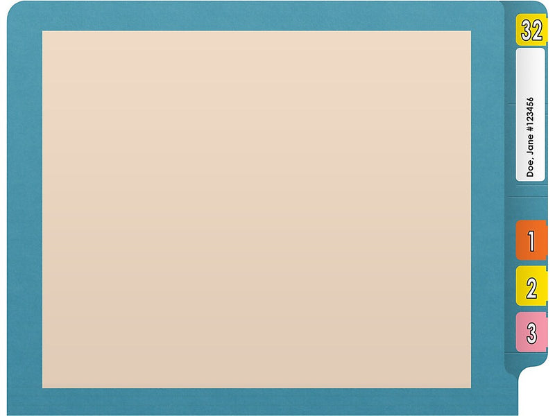 Medical Arts Press Reinforced End Tab File Folder, Straight-Cut, Letter Size, Manila/Blue, 50/Box (S-09473-BLU)