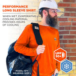 Chill-Its 6689 High Visibility Long Sleeve T-Shirt, Orange, Medium (12178)