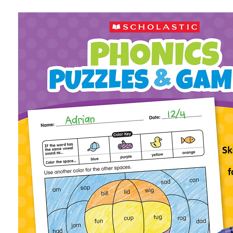 Phonics Puzzles & Games Activity Book for Grades 1-2 (SC-9781546113812)