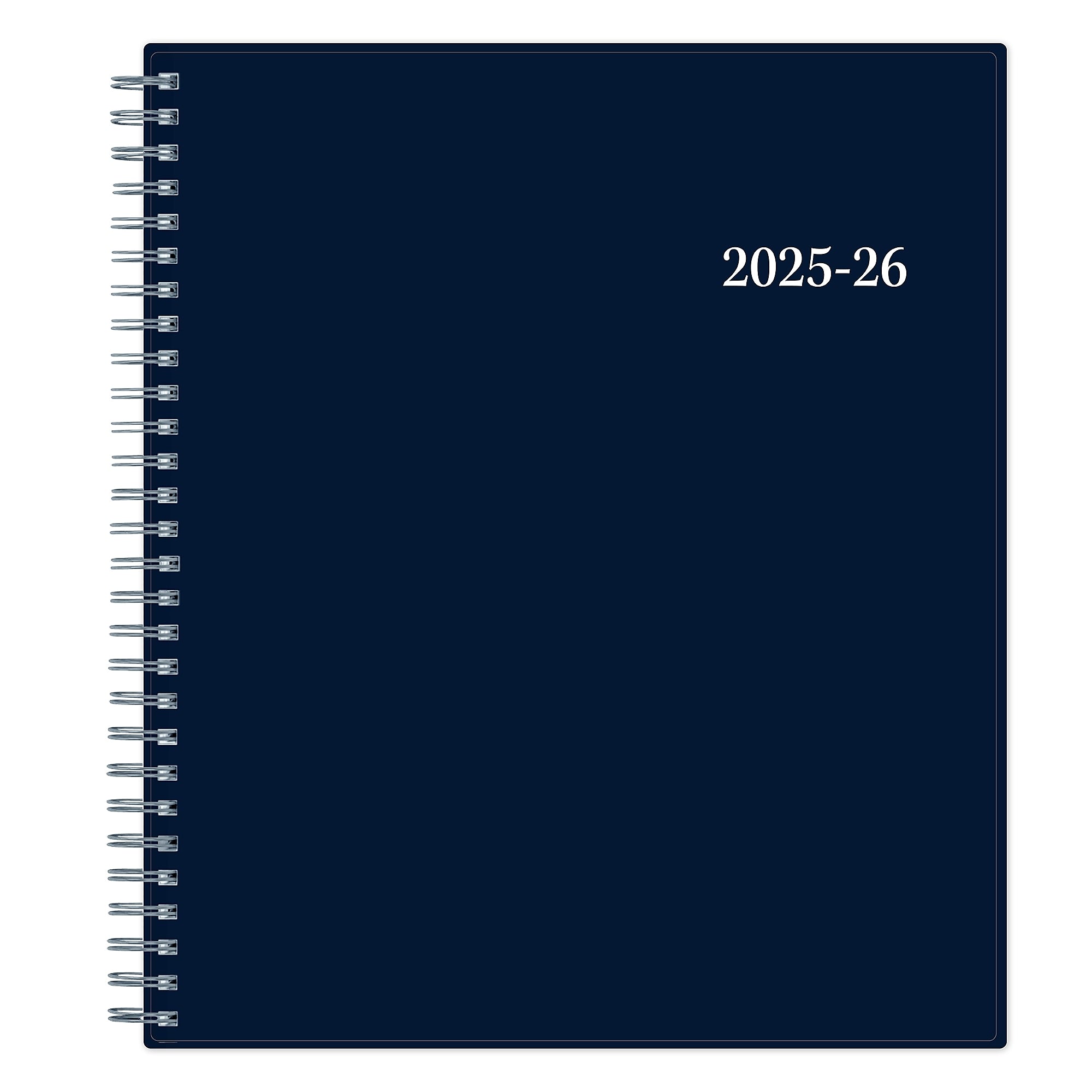 2025-2026 Blue Sky Enterprise 8" x 10" Academic Year Monthly Planner, Plastic Cover, Navy (148674-A26)