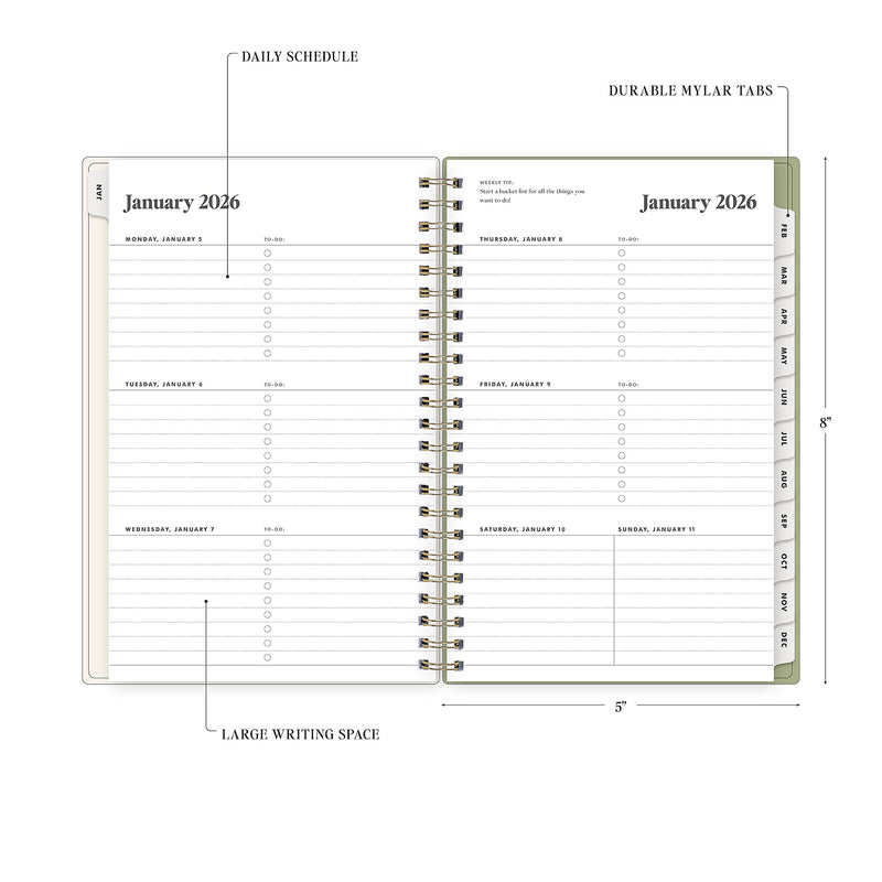 2026 Blue Sky The Everygirl Meena 5" x 8" Calendar Year Weekly & Monthly Planner, Plastic Cover, Multicolored (156264)