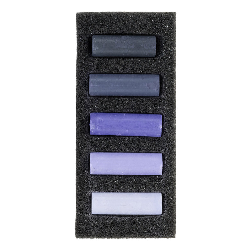 Rembrandt Soft Pastels Micro Sets, Deep Violets, 5/Set, 3 Sets/Bundle (RBX31820506-3)
