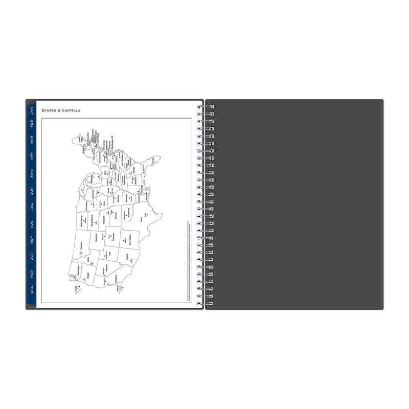 2026 Blue Sky Passages 8" x 10" Calendar Year Monthly Planner, Plastic Cover, Gray (100011-26)