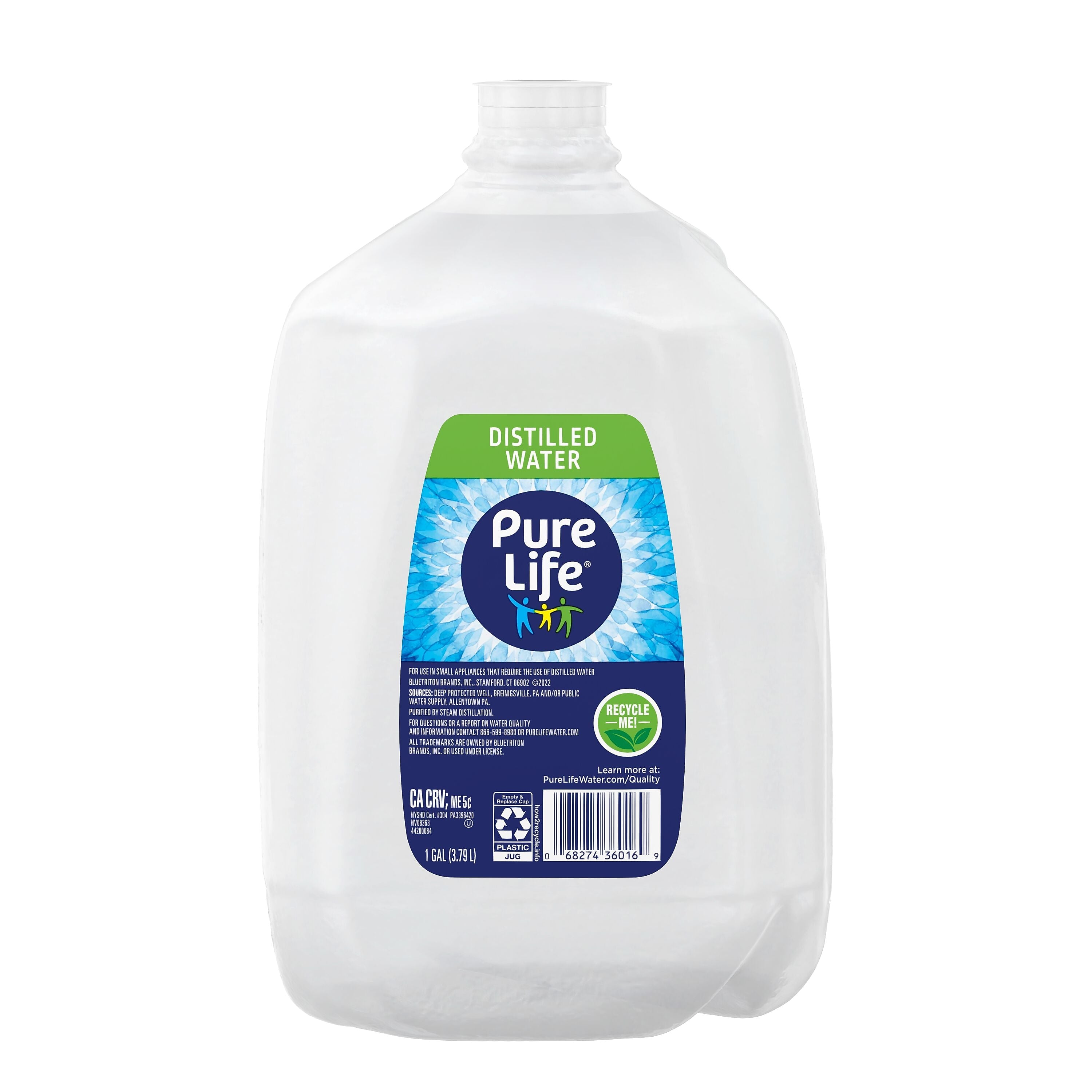 Pure Life Distilled Water, 128 oz., 6 Bottles/Pack (NLE12532472)