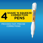 BIC Wite-Out Shake 'N Squeeze Correction Pen, 8 ml., White, 4/Pack (50745)