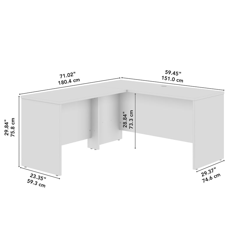 Bush Business Furniture Studio C 60"W L Shaped Desk with Return, Natural Elm (STC050NE)