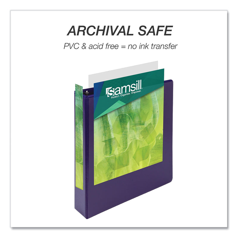Samsill Earth's Choice 1 1/2" 3-Ring View Binders, Purple, 2/Pack (SAMMP286508)