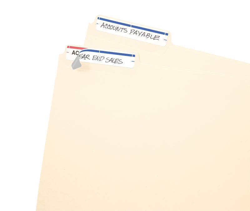 Avery Easy Peel Laser/Inkjet File Folder Labels, 2/3" x 3-7/16", White/Blue, 252 Labels/Pack (5200)