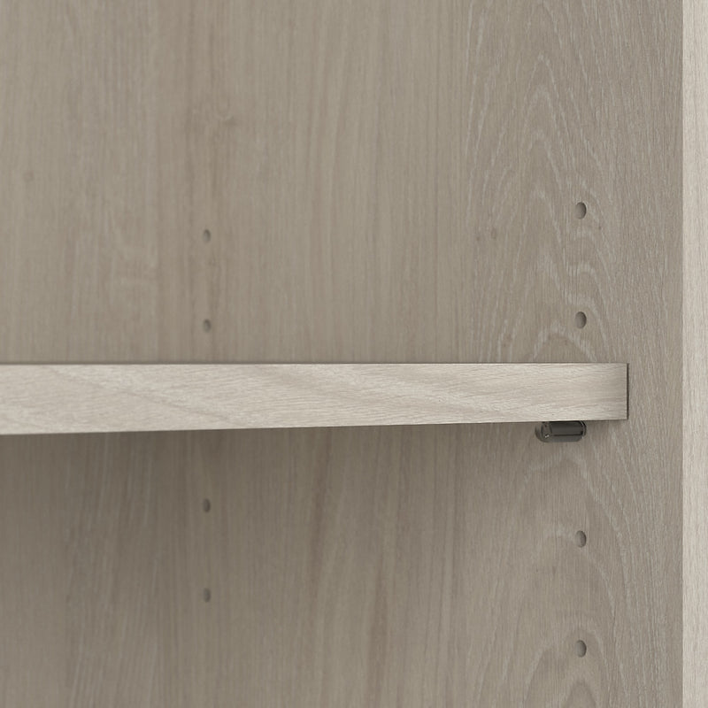 Bush Furniture Cabot 66"H 5-Shelf Bookcase with Adjustable Shelves, Linen White Oak (WC31166)