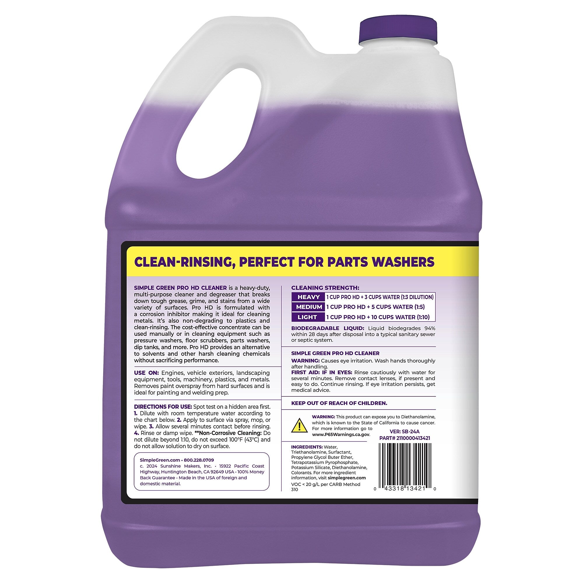 Simple Green Pro HD Heavy-Duty Cleaner, 1 gal (128 fl oz), 4/Carton (SMP13421)