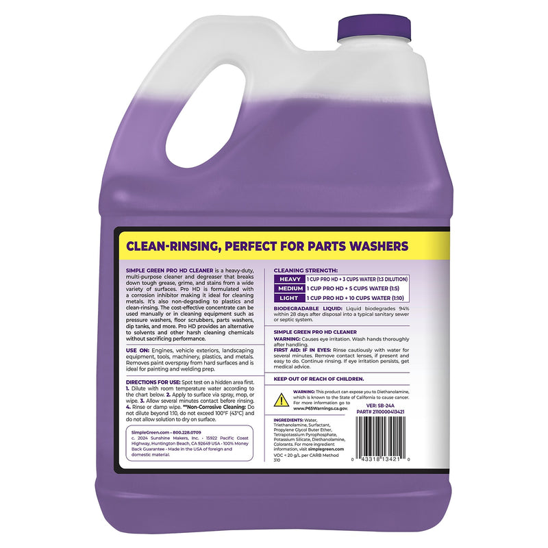 Simple Green Pro HD Heavy-Duty Cleaner, 1 gal (128 fl oz), 4/Carton (SMP13421)