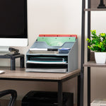 Mind Reader 5-Compartment Plastic Desk Tray, Gray (ANCHBOX5-GRY)