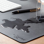 Smead Small Vegan Leather Anti-Slip Desk Pad, 23.6" x 13.7", Charcoal (SMD64838)