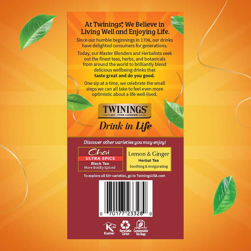 Twinings Chai Black Tea Bags, 3.53 oz., 50/Box (TNA55503)