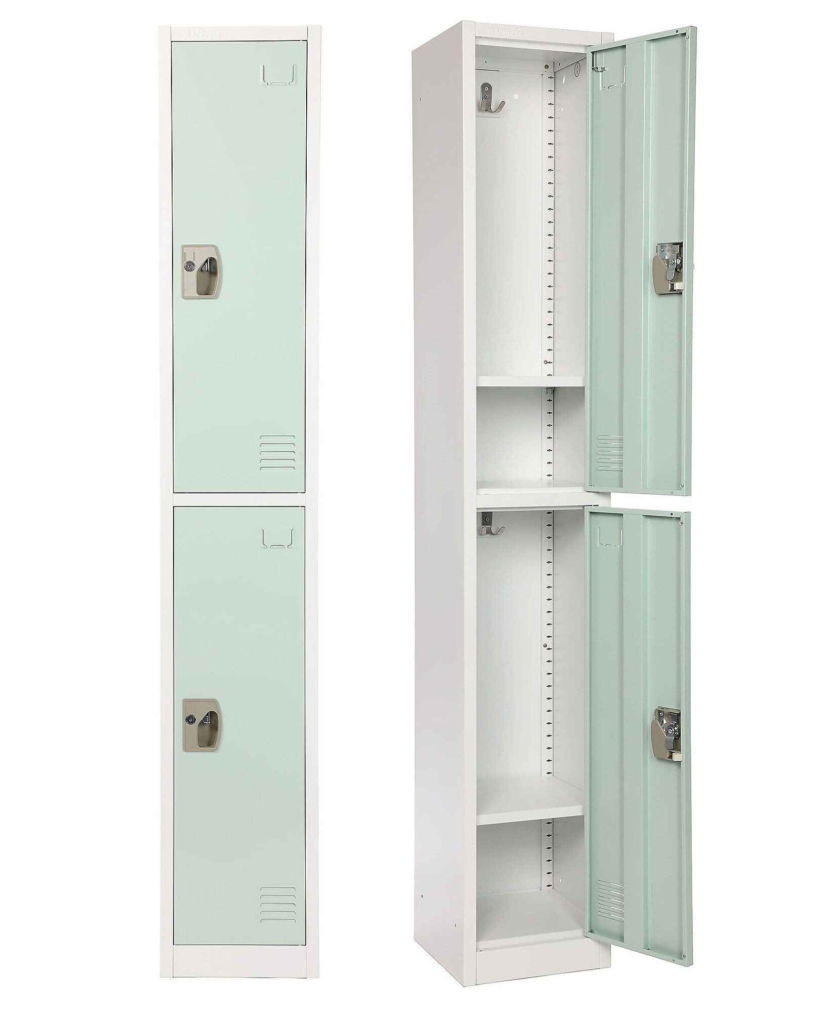 AdirOffice 72'' 2-Tier Misty Green Storage Locker (ADI629-202-MGRN)