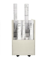 AdirOffice 20-Slot Mobile Roll File, 24.75"H x 15.25"W x 13.25"D, White (624-WHI-KIT1)