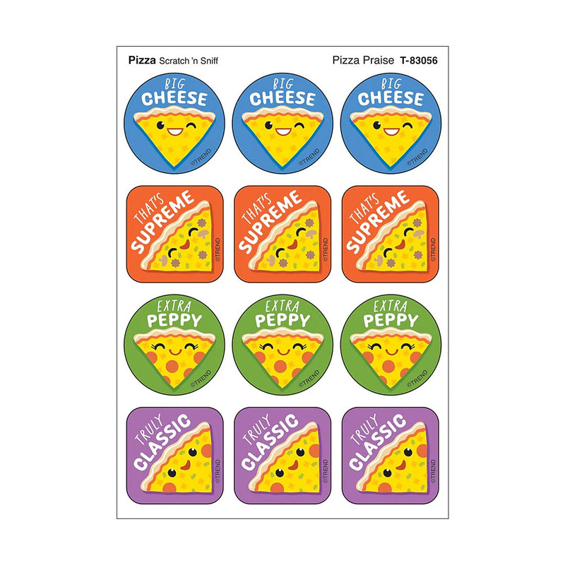 Trend Enterprises Pizza Praise Pizza Scent Scratch 'n Sniff Stinky Stickers, Multicolored, 48/Pack, 6 Packs/Bundle (T-83056-6)