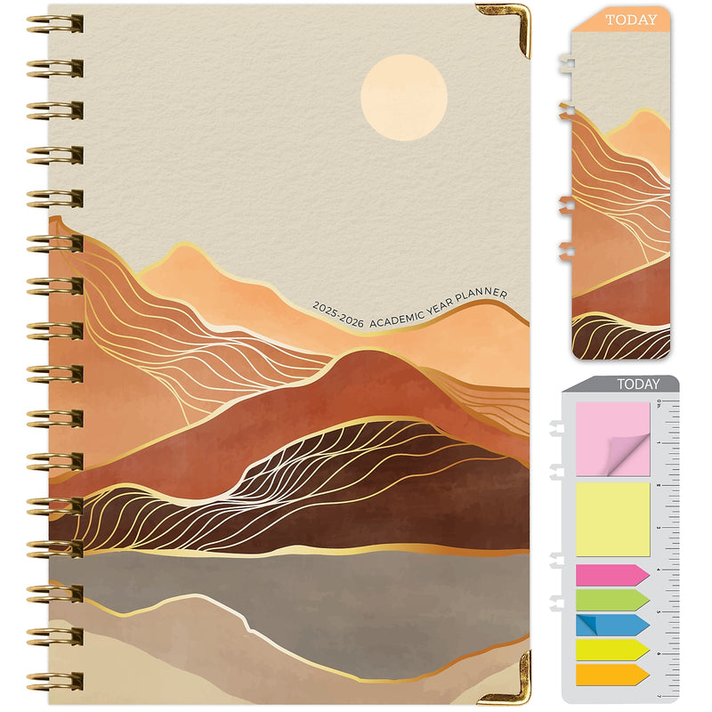 2025-2026 Global Printed Products Golden Desert 5.5" x 8" Academic Weekly & Monthly Planner, Paper Cover