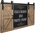 Excello Global Products Rustic Wood Chalkboard with Four 4"x6" Hideaway Photos (EGP-HD-0148)
