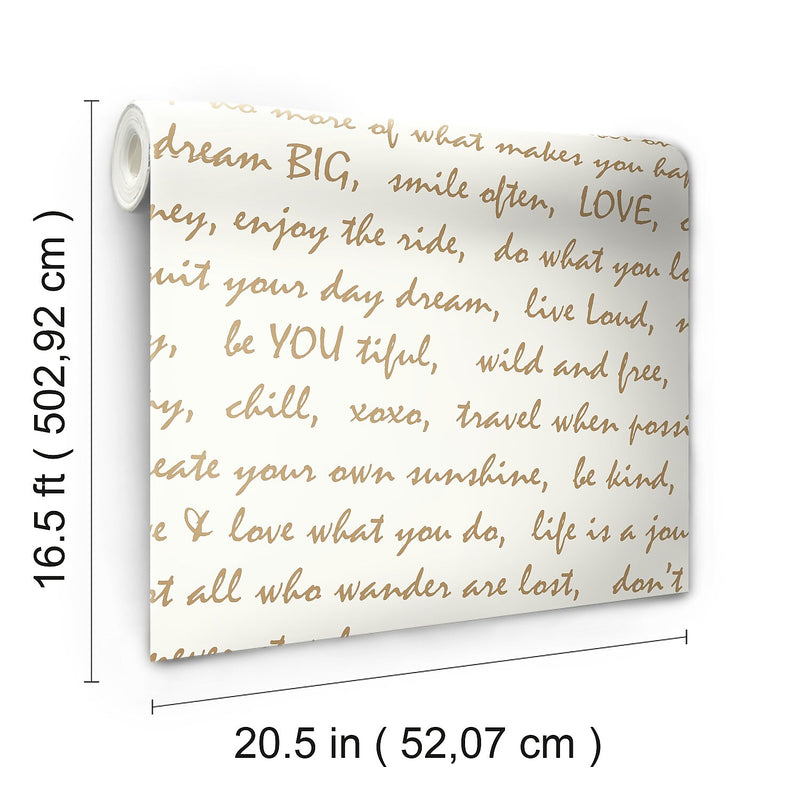 York Wallcoverings Dream Big Script Peel and Stick Wallpaper (RMK9006WP)