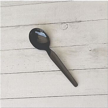 Boardwalk Plastic Soup Spoons, Heavy-Weight, Black, 1,000/Carton (BWKSOUPBLHVY)