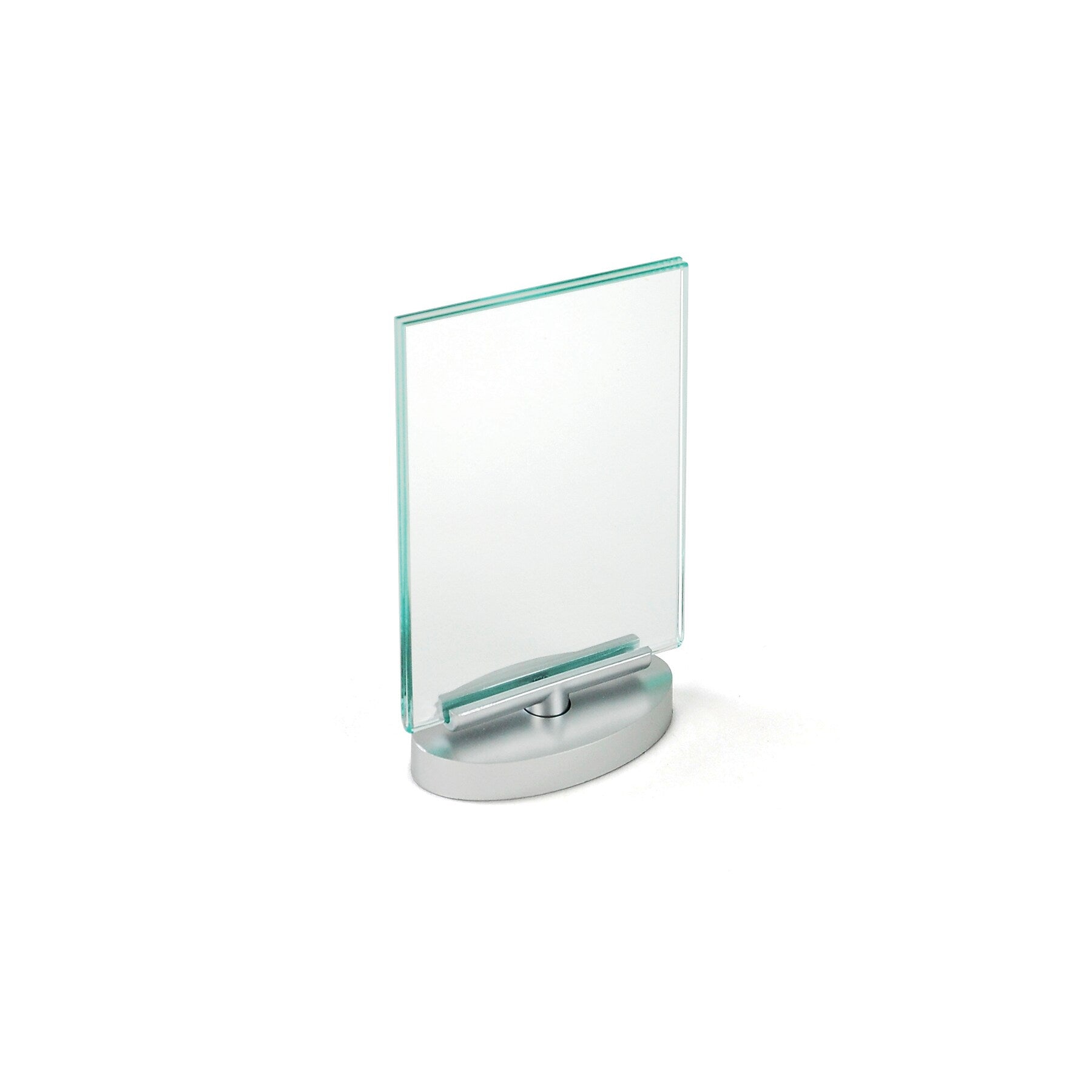 Azar Sign Holder, 4" x 6", Vertical, Table Top, Silver, Acrylic, 2/Pack (252940)