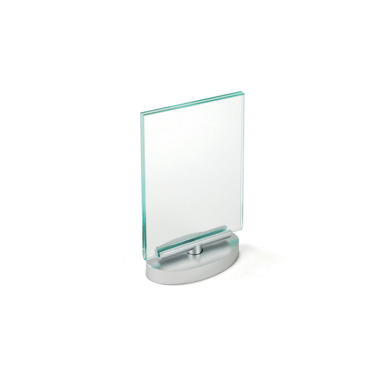 Azar Sign Holder, 4" x 6", Vertical, Table Top, Silver, Acrylic, 2/Pack (252940)