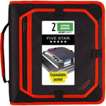 Five Star 2" 3-Ring Zipper Binders, D-Ring, Assorted Colors (29052)