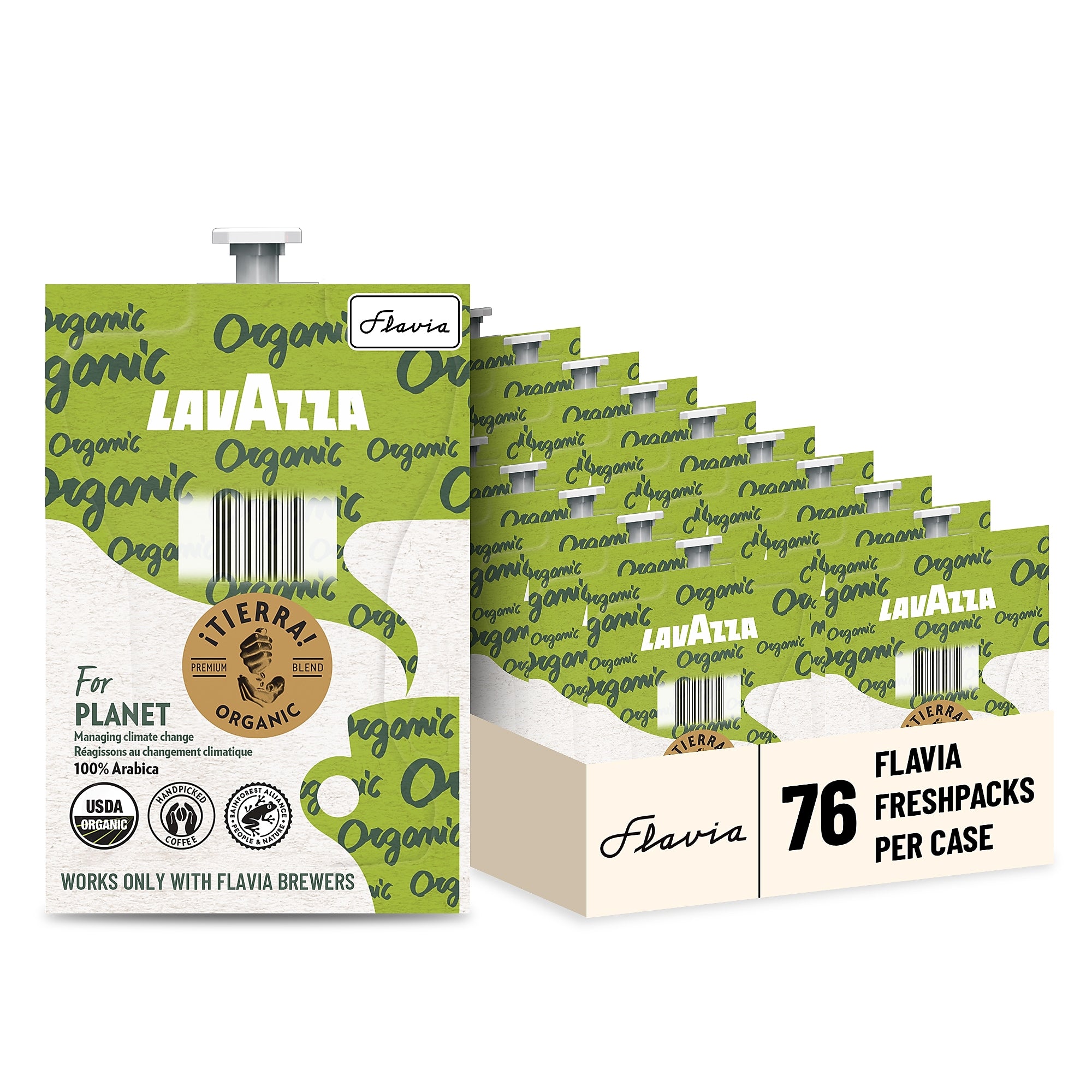 Lavazza TIERRA Fruity and Floral Coffee Flavia Freshpacks, Light Roast, 76/Carton (48107)
