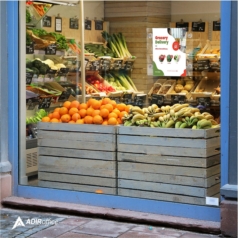 AdirOffice Window Sign Holder, 8.5" x 11", Vertical/Horizontal, Side Loading, Clear Acrylic, 24/Pack (639-8511-WSH-24)
