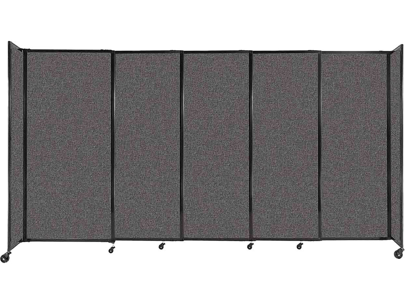 Versare StraightWall Freestanding Mobile Partition, 72"H x 135"W, Charcoal Gray Fabric (1472507)