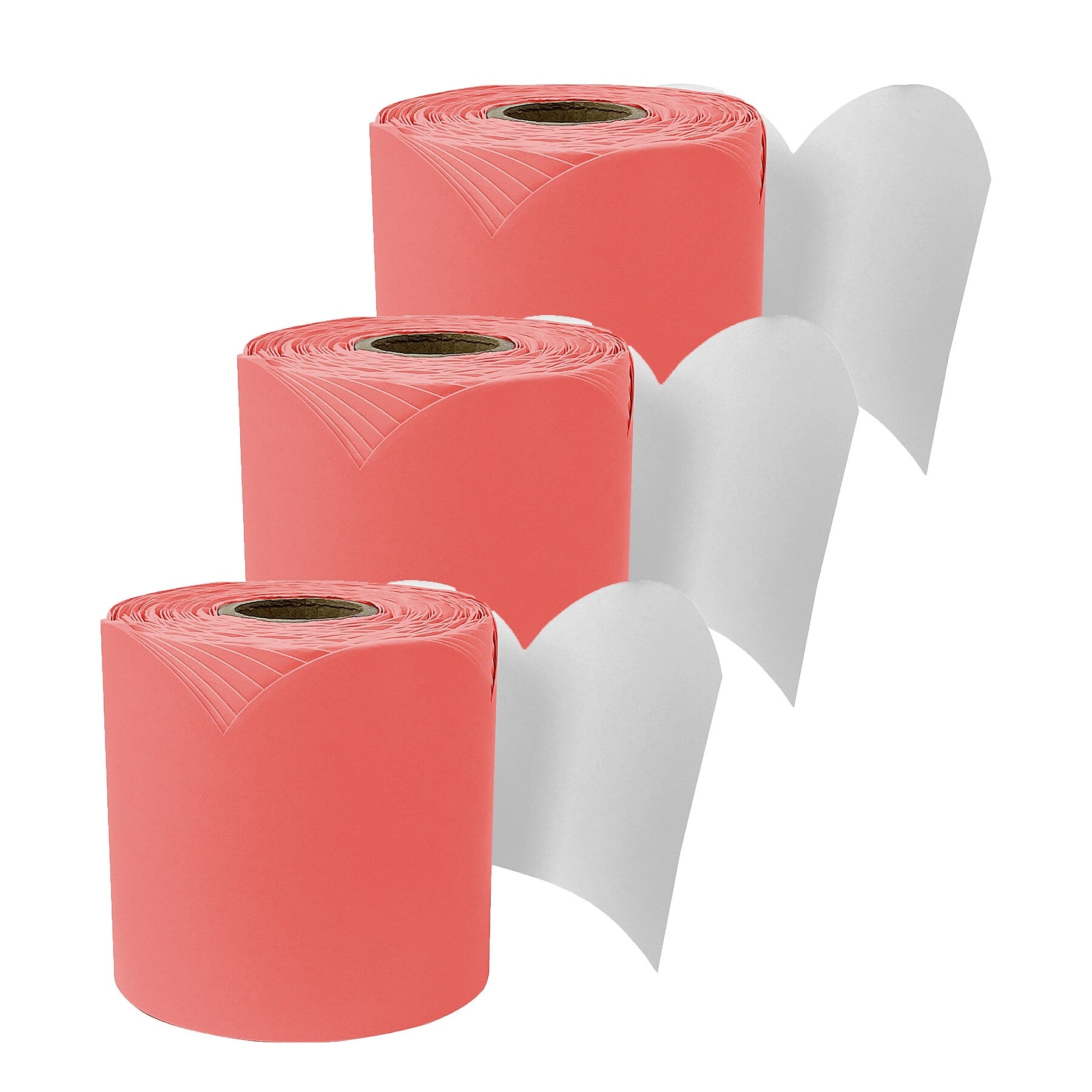 Carson Dellosa Education Rolled Scalloped Bulletin Board Border, 3" x 65', Salmon, 3/Bundle (CD-108528-3)