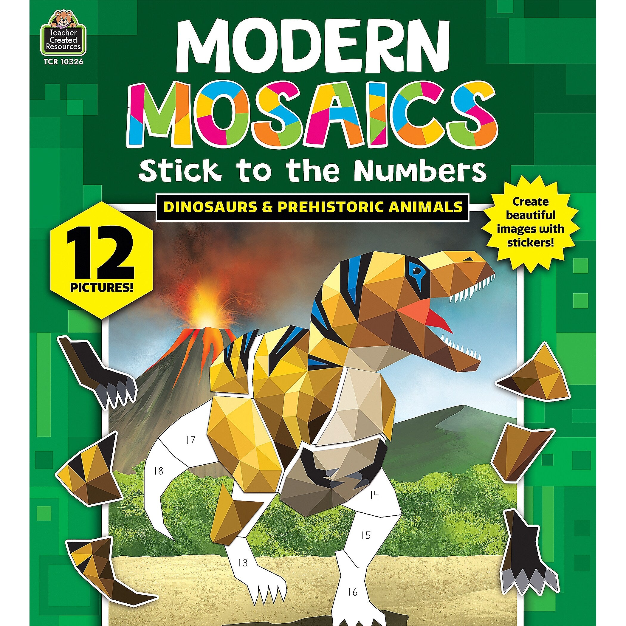 Teacher Created Resources Modern Mosaics: Dinosaurs Activity Book, 2/Bundle (TCR10326-2)