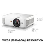 ViewSonic HDMI/USB/Audio Line In/VGA WXGA Short Throw Projector, White (PS502W)