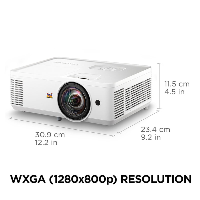 ViewSonic HDMI/USB/Audio Line In/VGA WXGA Short Throw Projector, White (PS502W)