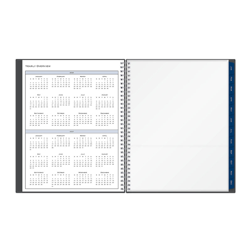 2026 Blue Sky Passages 8.5" x 11" Calendar Year Weekly & Monthly Planner, Plastic Cover, Gray (100009-26)