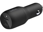 Belkin BoostCharge USB-C Car Charger, Black (CCB002BTBK)