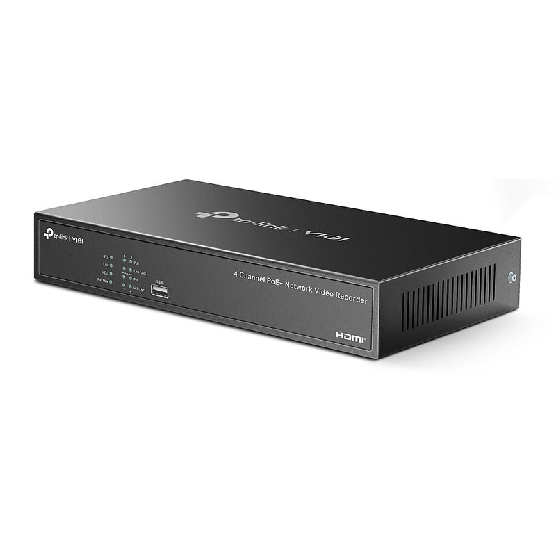 TP-Link VIGI NVR Series Indoor/Outdoor Security Camera System, 4-Channel, Black (NVR1004H-4P-2TB)