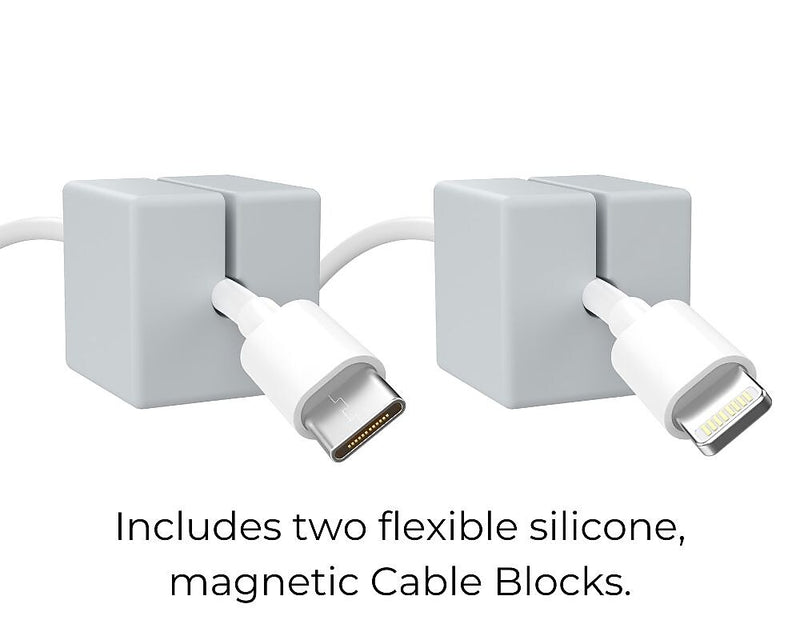 Function101 Desk Mat Pro + 2 Magnetic Cable Block Managers, 31" x 16", Gray (F101-DMPG2)