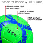 Xcello Sports Size 3 Soccer Balls with Pump, Orange, Green, Navy, 6/Pack (SB-S3-6-ASST-1)