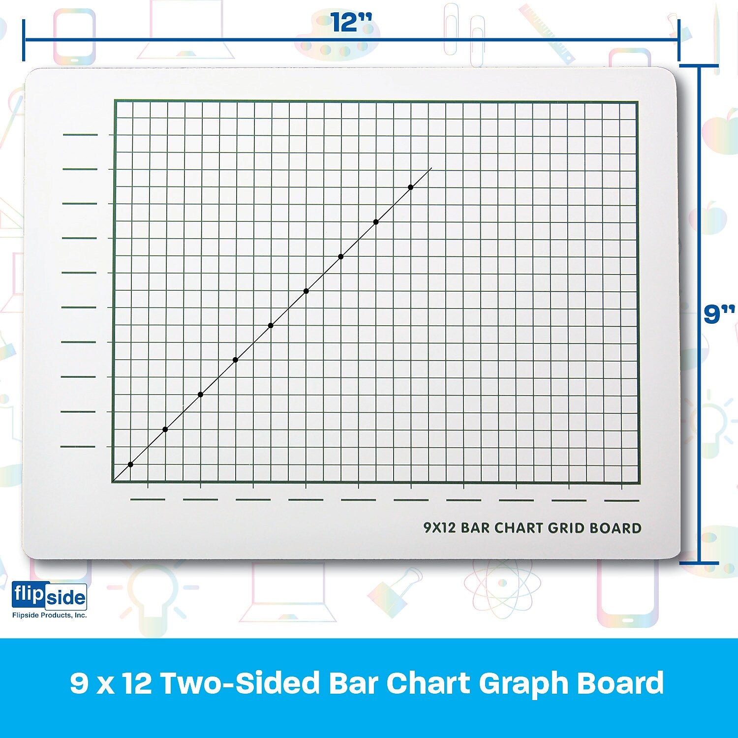 Flipside Bar Chart Graph Board Set, 12" x 9", 24/Pack (44159)