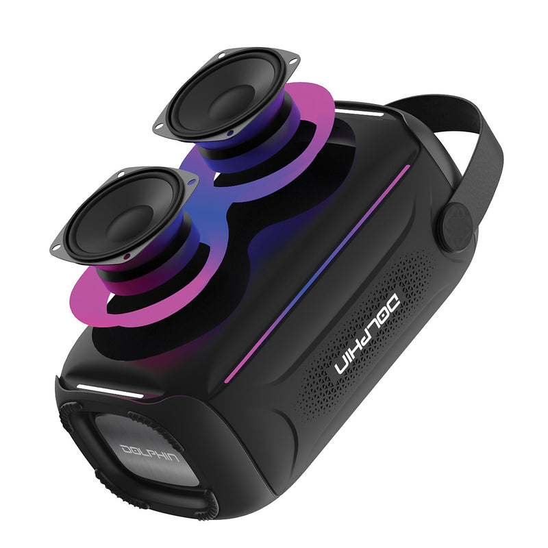 Dolphin Audio Wireless Bluetooth Party Speaker, Waterproof, Black (S-20)